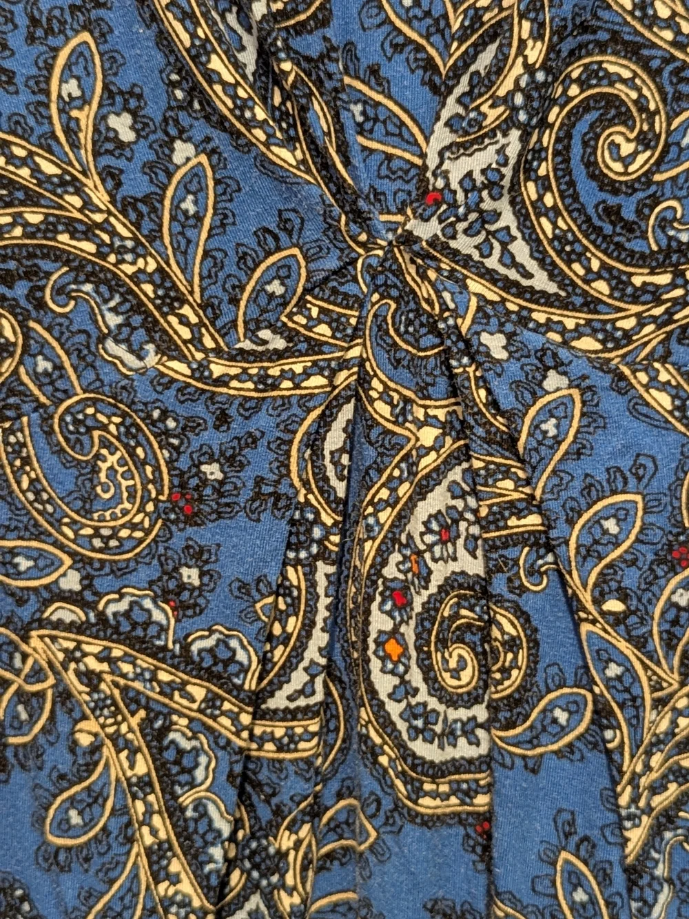 Dana Buchman Blue Paisley V-Neck Midi Dress - Picture 6 of 8